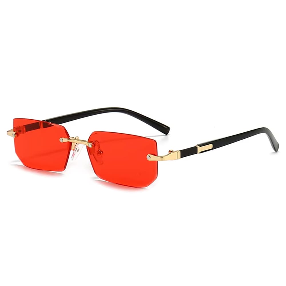90s rectangle rimless sunglasses boogzel clothing