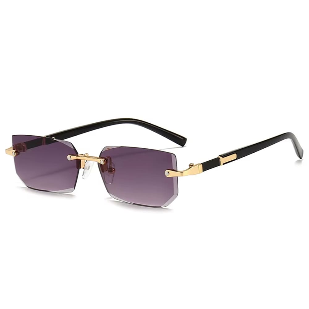 90s rectangle rimless sunglasses boogzel clothing