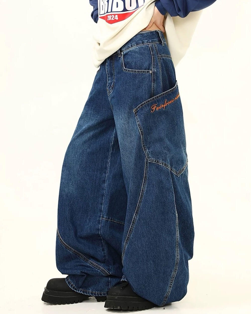 90s style wide leg jeans boogzel clothing
