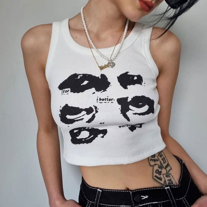 white ribbed tank top boogzel apparel