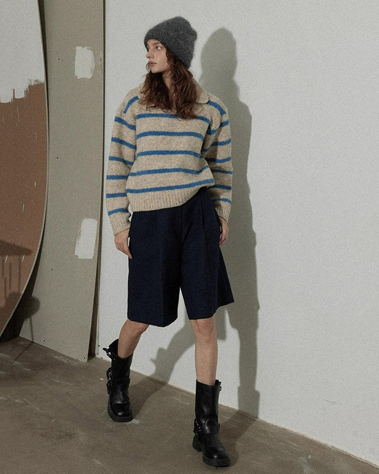 Aesthetic-Striped-Polo-Jumper