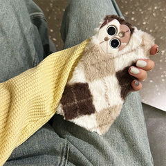 argyle fluffy iphone case boogzel apparel