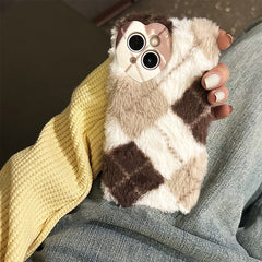 argyle fuzzy iphone case boogzel apparel