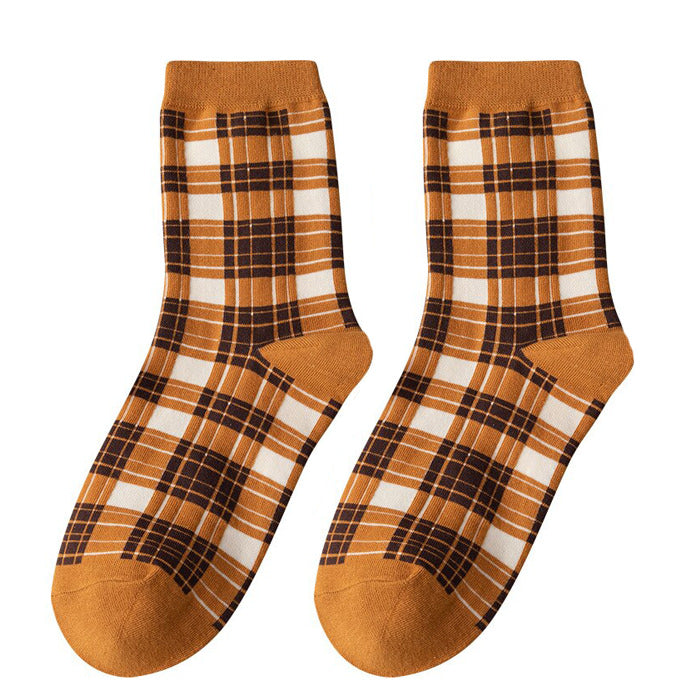 brown plaid socks boogzel apparel