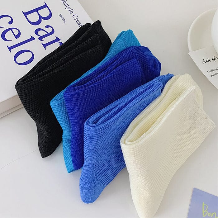 blue ribbed socks boogzel apparel