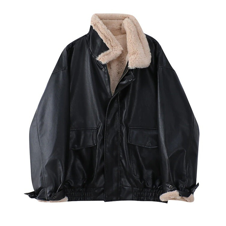 vintage aesthetic leather jacket boogzel apparel
