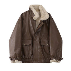vintage aesthetic leather jacket boogzel apparel
