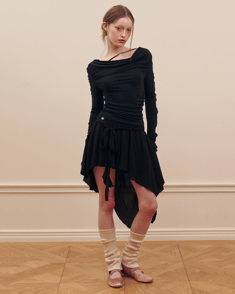Balletcore skirt, ballet skirt, mini skirt, Balletcore Asymmetrical Mid Skirt