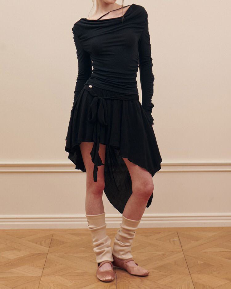 Balletcore skirt, ballet skirt, mini skirt, Balletcore Asymmetrical Mid Skirt