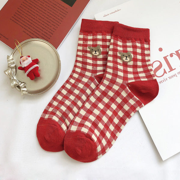 bear plaid socks boogzel apparel