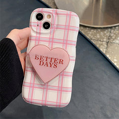 pink plaid aesthetic phone case boogzel apparel