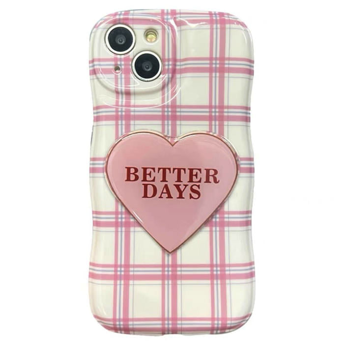pink plaid aesthetic phone case boogzel apparel