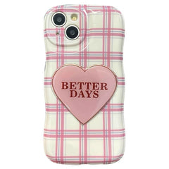 pink plaid aesthetic phone case boogzel apparel