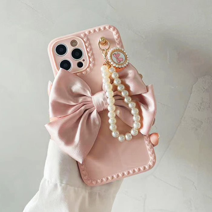 bow pearl chain iphone case boogzel apparel