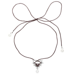 bow lace up heart necklace boogzel clothing