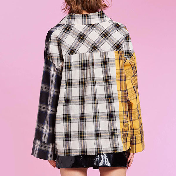 yellow grey plaid shirt boogzel apparel