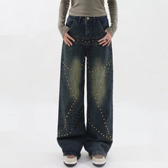 brown star rivet jeans boogzel clothing