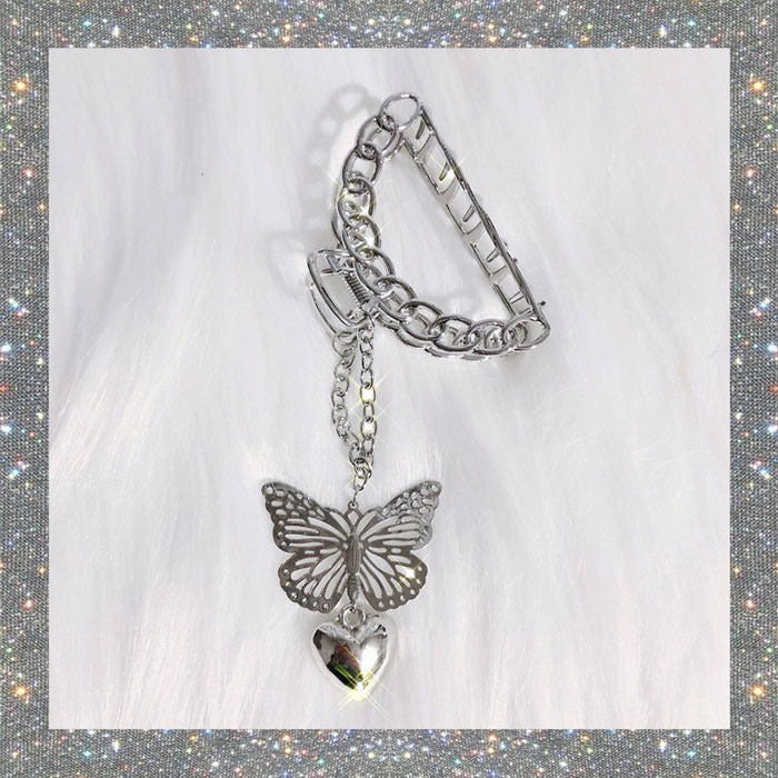 butterfly chain hair claw boogzel apparel