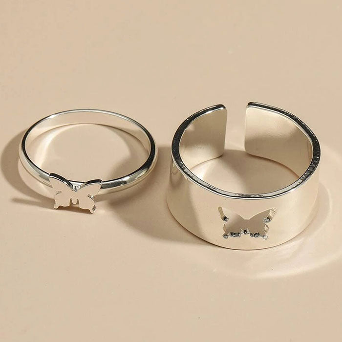 Butterfly Matching Couple Rings boogzel apparel