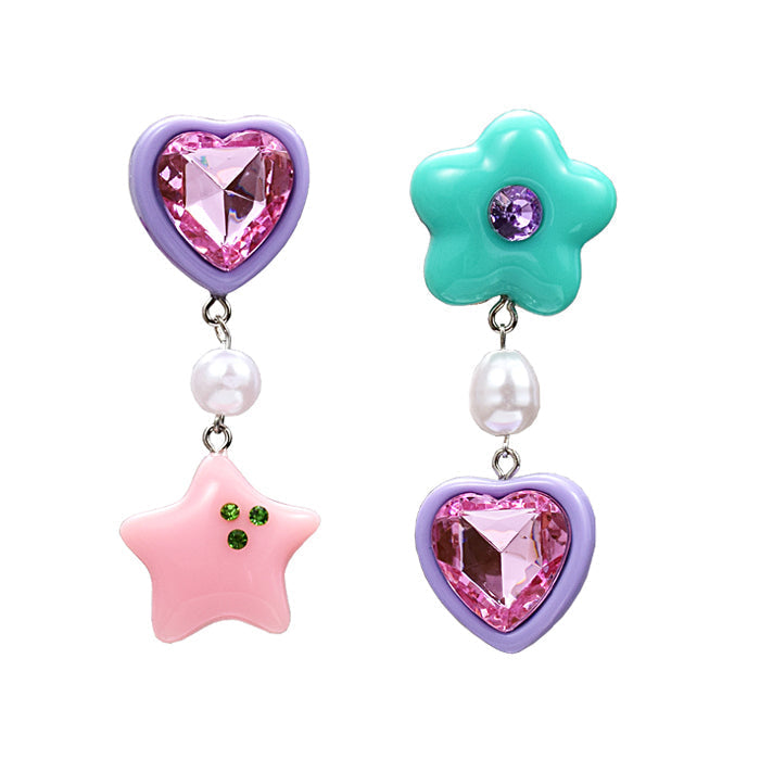 y2k heart drop earrings boogzel apparel