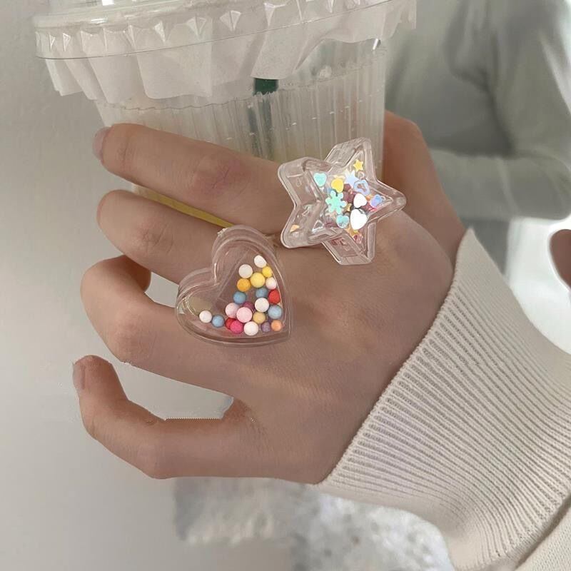 Candy Beads Clear Rings boogzel clothing