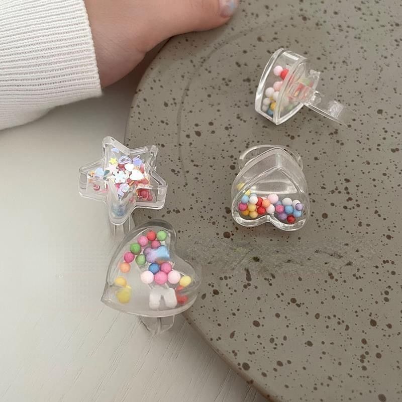 Candy Beads Clear Rings boogzel clothing