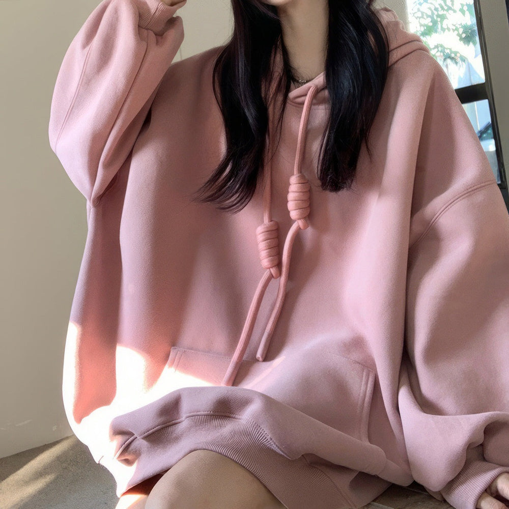 Casual-Loose-Fit-pink-Knot-Hoodie-boogzel-clothing_3