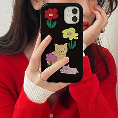 black flower iphone case boogzel apparel