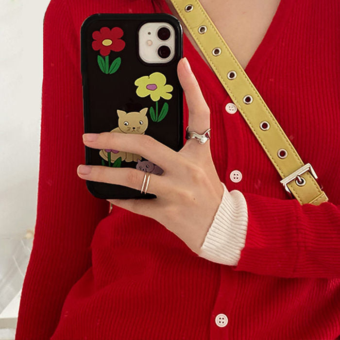 cat flower iphone case boogzel apparel