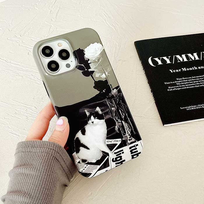 cat rose iphone case boogzel apparel