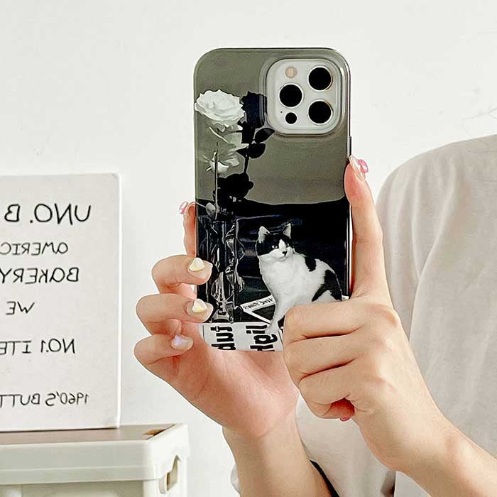 cat rose iphone case boogzel apparel