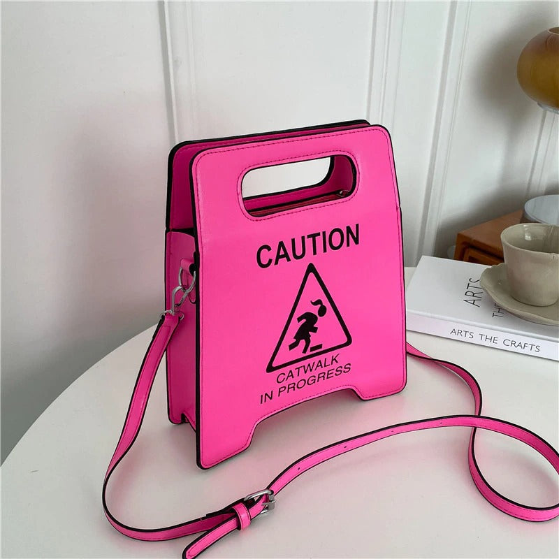 Caution Catwalk in Progress Neon Handbag Neon Handbag | BOOGZEL APPAREL