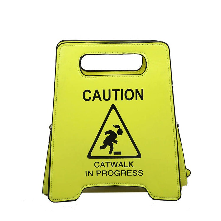 Caution Catwalk in Progress Neon Handbag Neon Handbag | BOOGZEL APPAREL