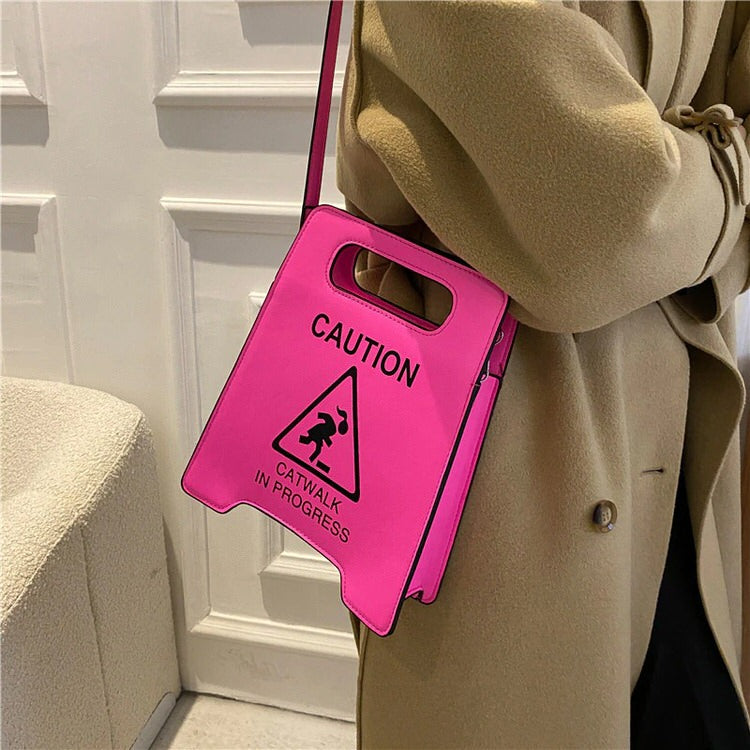 Caution Catwalk in Progress Neon Handbag Neon Handbag | BOOGZEL APPAREL