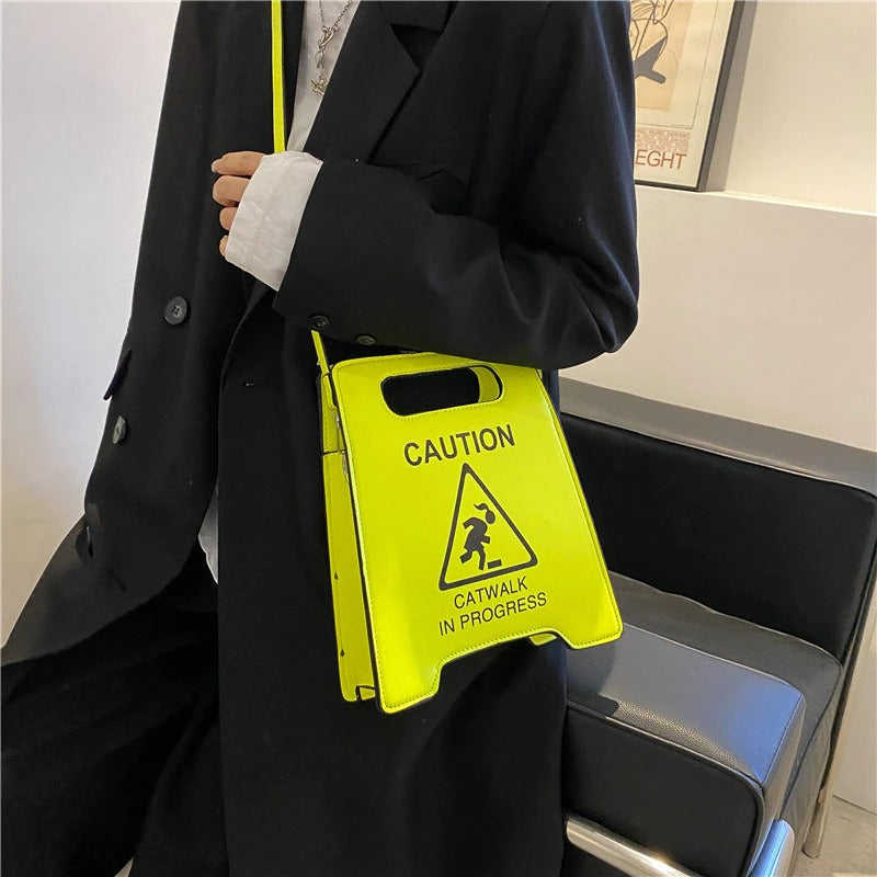 Caution Catwalk in Progress Neon Handbag Neon Handbag | BOOGZEL APPAREL