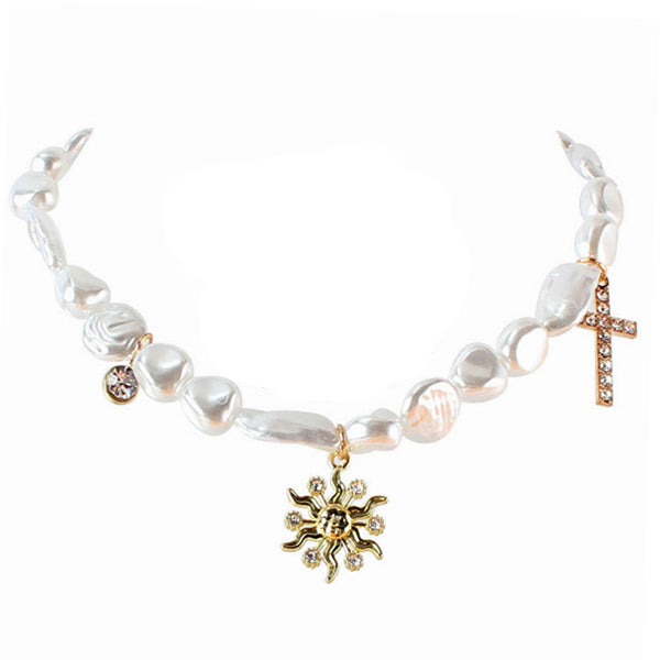 celestial sun pearl choker boogzel apparel