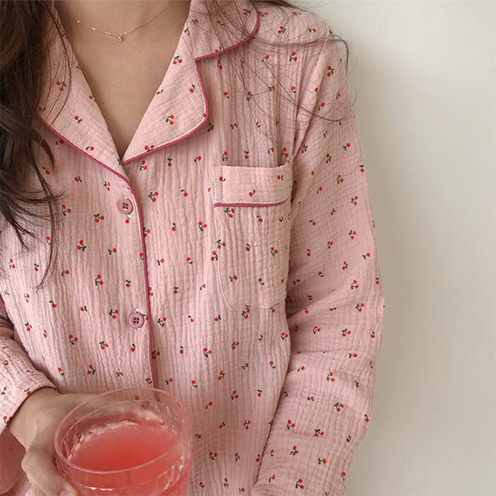 cherry pajama set boogzel apparel