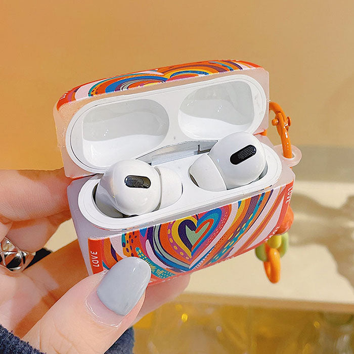 colorful heart airpods case boogzel apparel