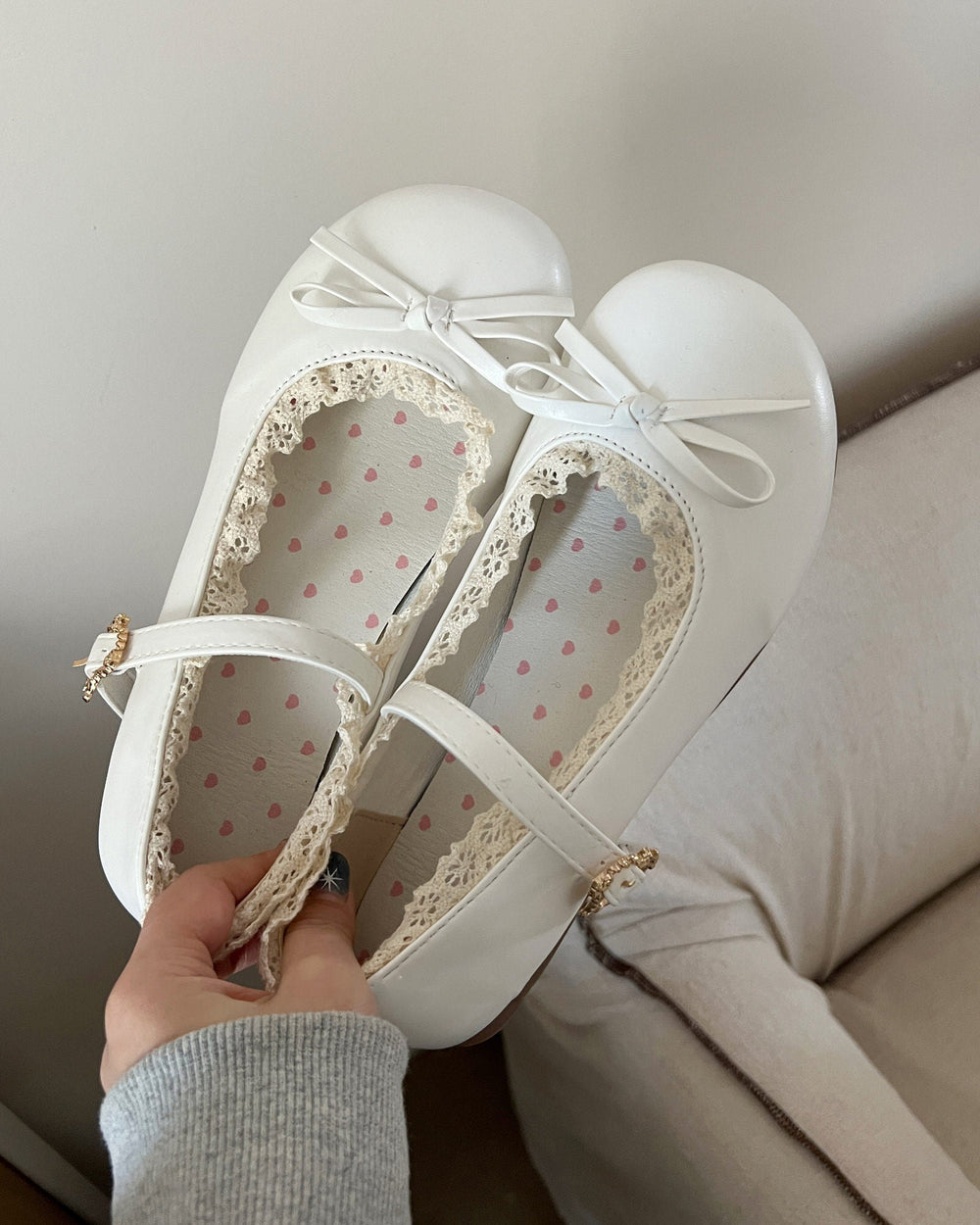 Coquette-Lace-Trim-Mary-Jane-Flats-white-Boogzel-Clothing