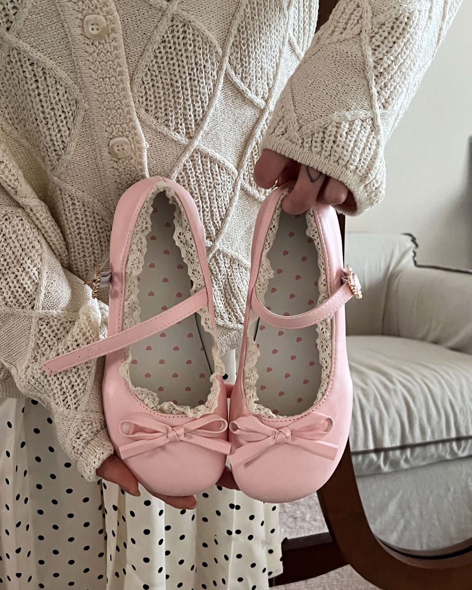 Coquette-Lace-Trim-Mary-Jane-Flats-pink-Boogzel-Clothing