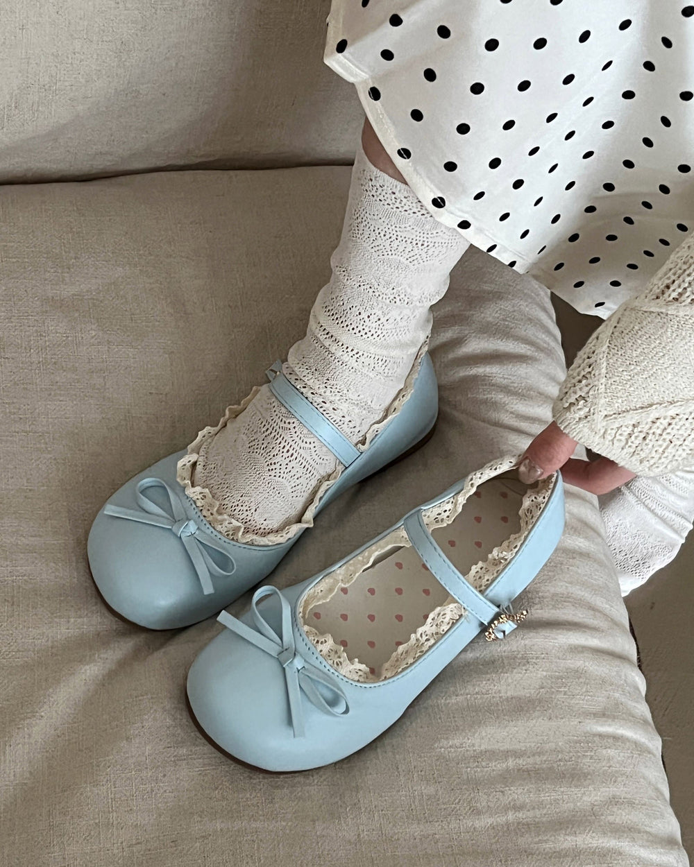 Coquette-Lace-Trim-Mary-Jane-Flats-baby-blue-Boogzel-Clothing