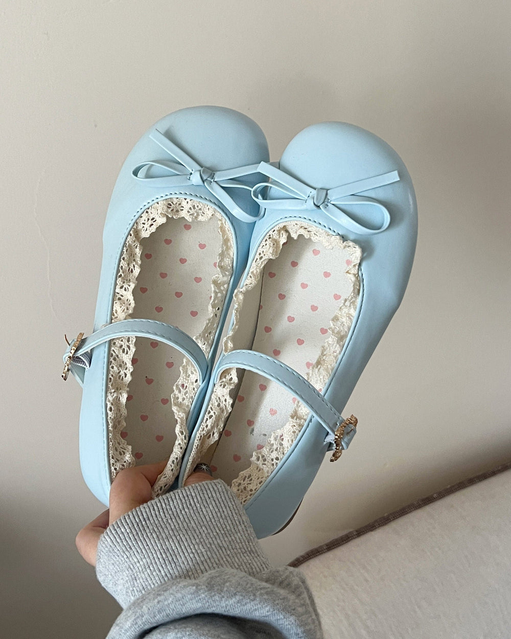 Coquette-Lace-Trim-Mary-Jane-Flats-baby-blue-Boogzel-Clothing