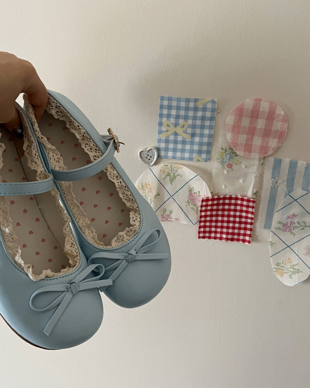 Coquette-Lace-Trim-Mary-Jane-Flats-baby-blue-Boogzel-Clothing