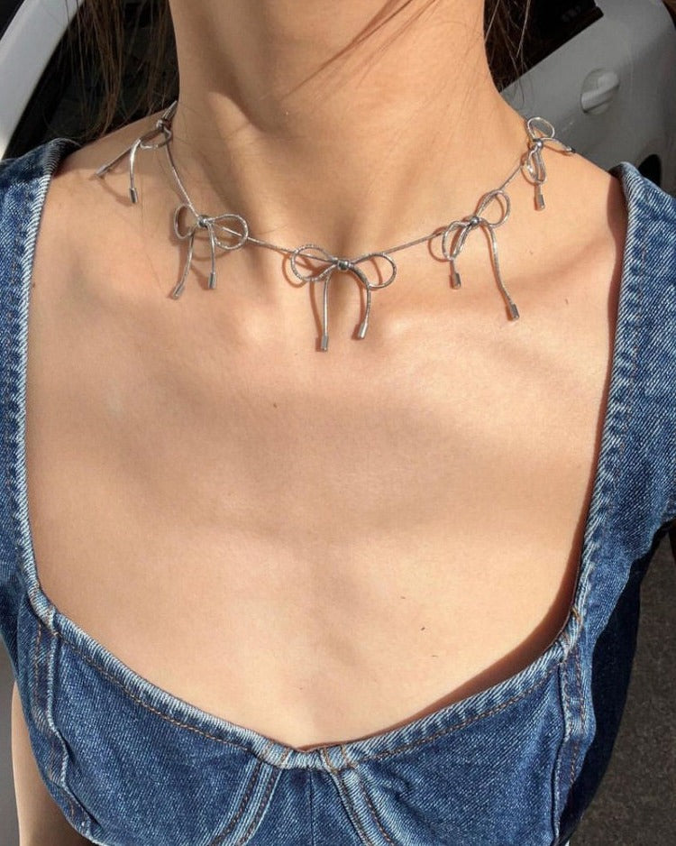 Coquette Bows Choker Necklace  - Boogzel Clothing