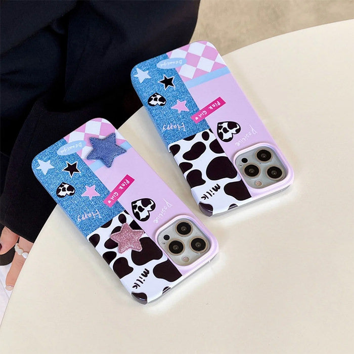 cow print heart phone case boogzel apparel