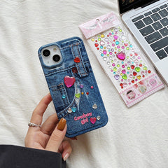 heart denim phone case boogzel apparel
