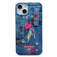 heart denim phone case boogzel apparel