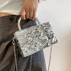 crumpled metal chain bag boogzel apparel