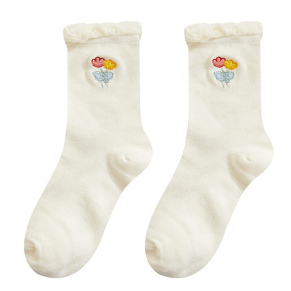 flowers embroidered socks boogzel apparel
