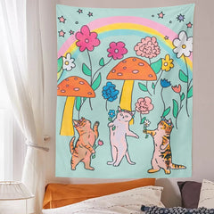 dancing cat wall tapestry boogzel apparel